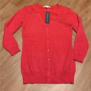 DownEast Pink Cardigan Preppy Sweater
